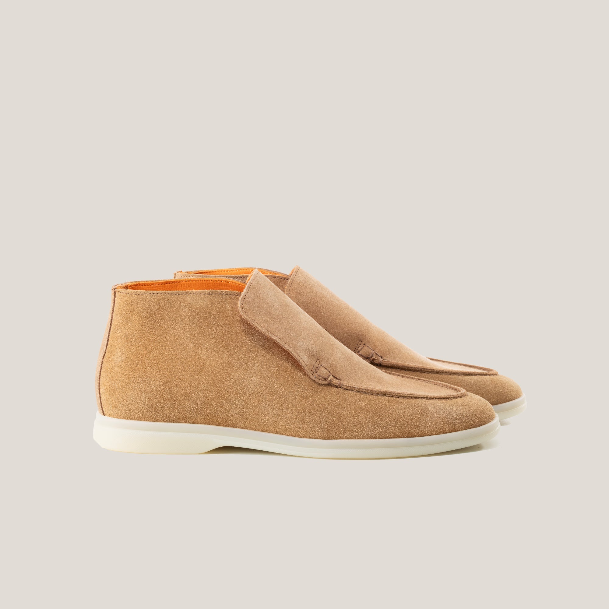 Andora - Light Beige Suede - Loafer Boots