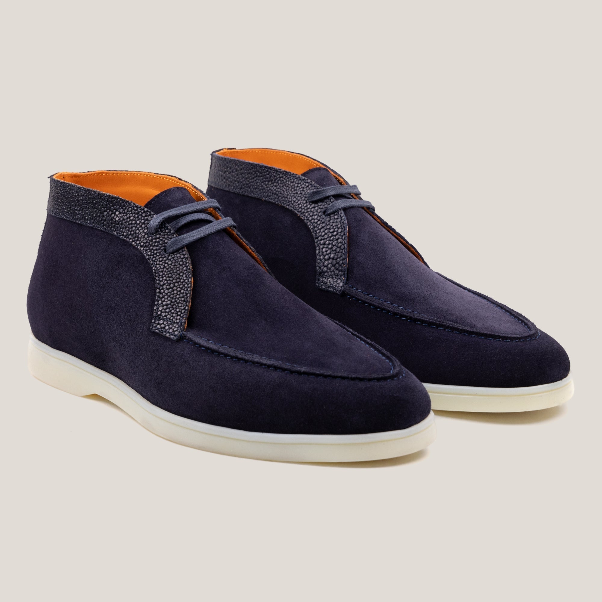 Lecco - Croco Dark Navy Suede - Chukkas