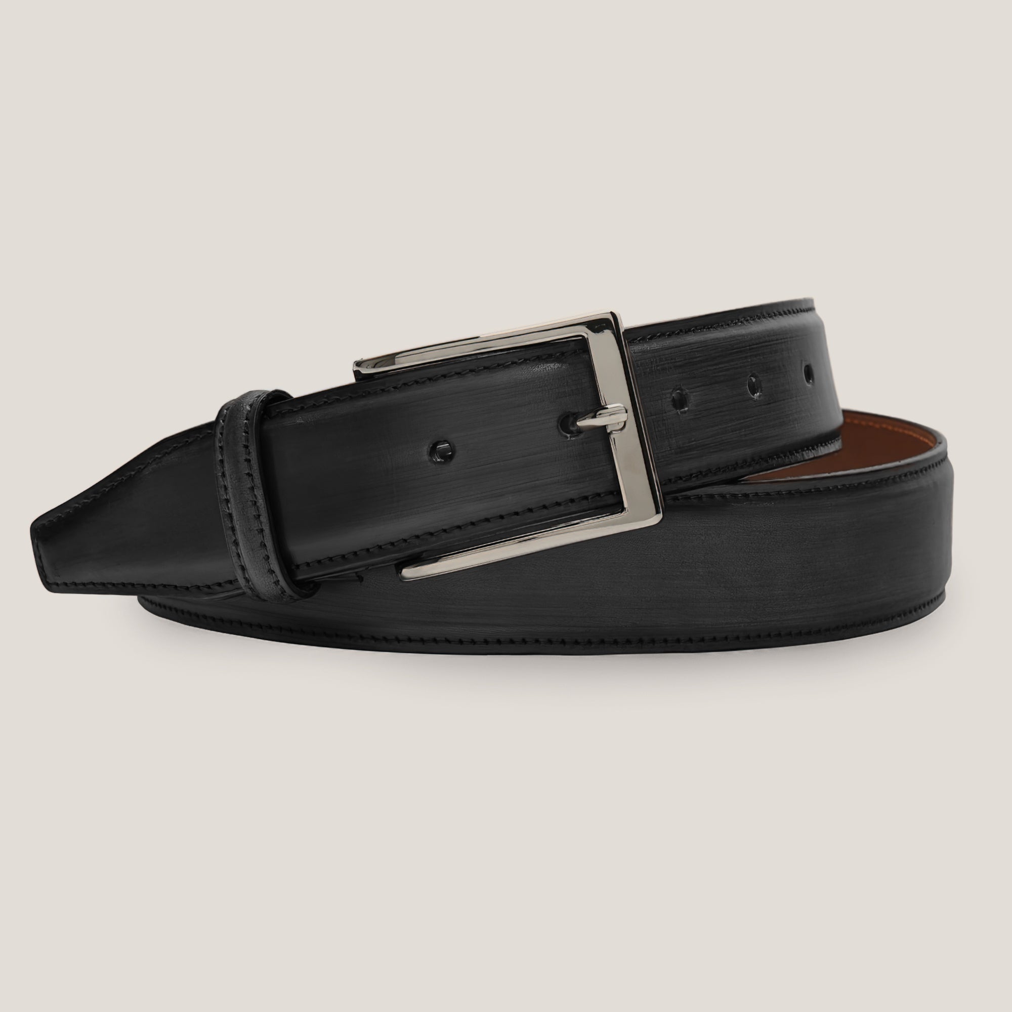 Leather Artisan Belt - Deep Grey